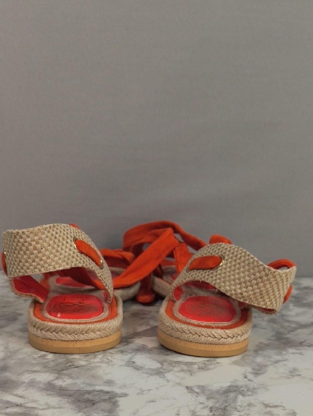 Vince Camuto Women's Espadrille Orange Ankle Wrap Sandals, Size 7M - Picture 5 of 13